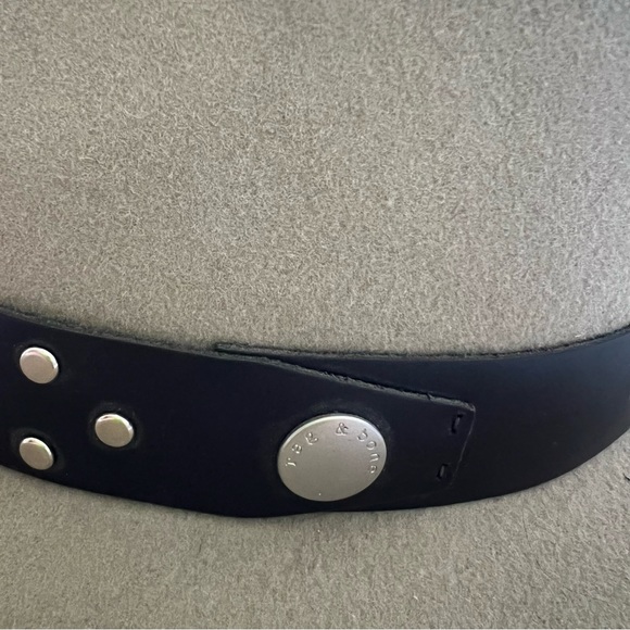 Rag & Bone Floppy Wool Hat with Embellished Leather Trim, M - Picture 2 of 6